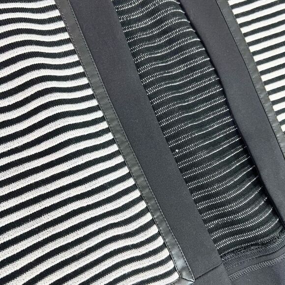 Ming Wang Jacket Womens PS Black & White Striped Color Block Open Front Petite - Picture 3 of 10